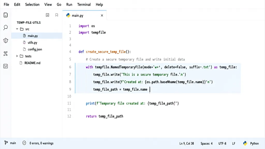 Creating Temporary Files with os.mktemp in Python